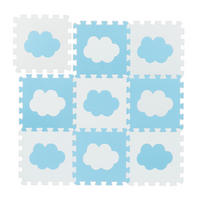 PUZZLEMATTE - Blau/Weiß, Kunststoff (31.5/31.5cm) - Relaxdays