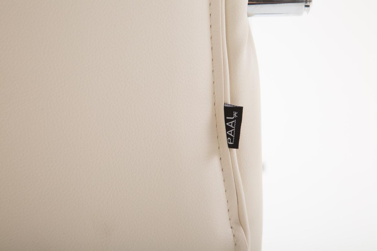 CHEFSESSEL Lederlook creme - Chromfarben/Creme, Textil/Metall (65/115/73cm) - CLP