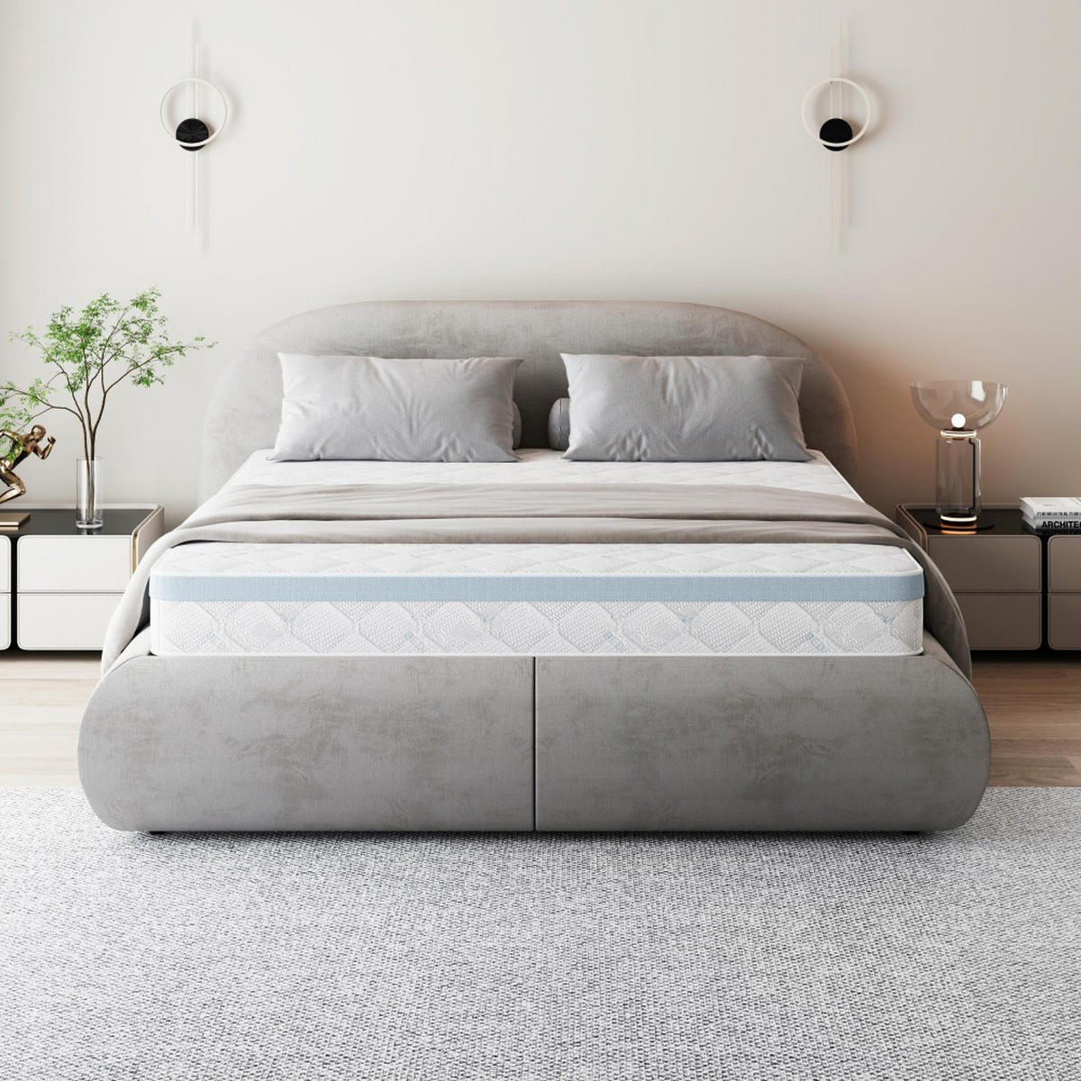 WENDEMATRATZE Mediro Care 21 cm,7-Zone, mit Visco-Schaum, H2/H3, 90x200 - Weiß, Textil (90/200cm) - Beautysofa