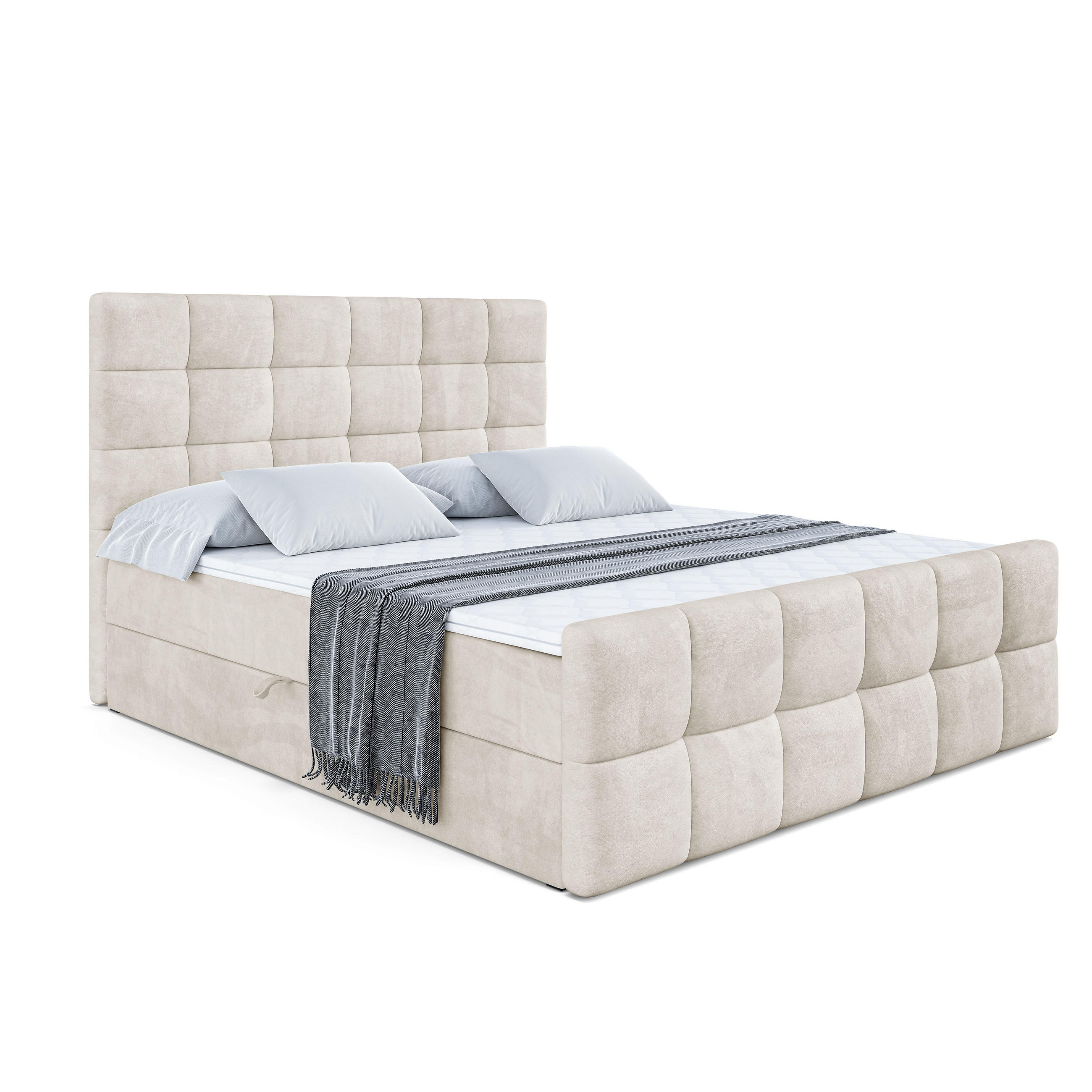 BOXBETT BRUGO-Z - 120 x 200 - H4 - Ecru - Ecru, Holzwerkstoff (120/200cm) - ALTDECOR