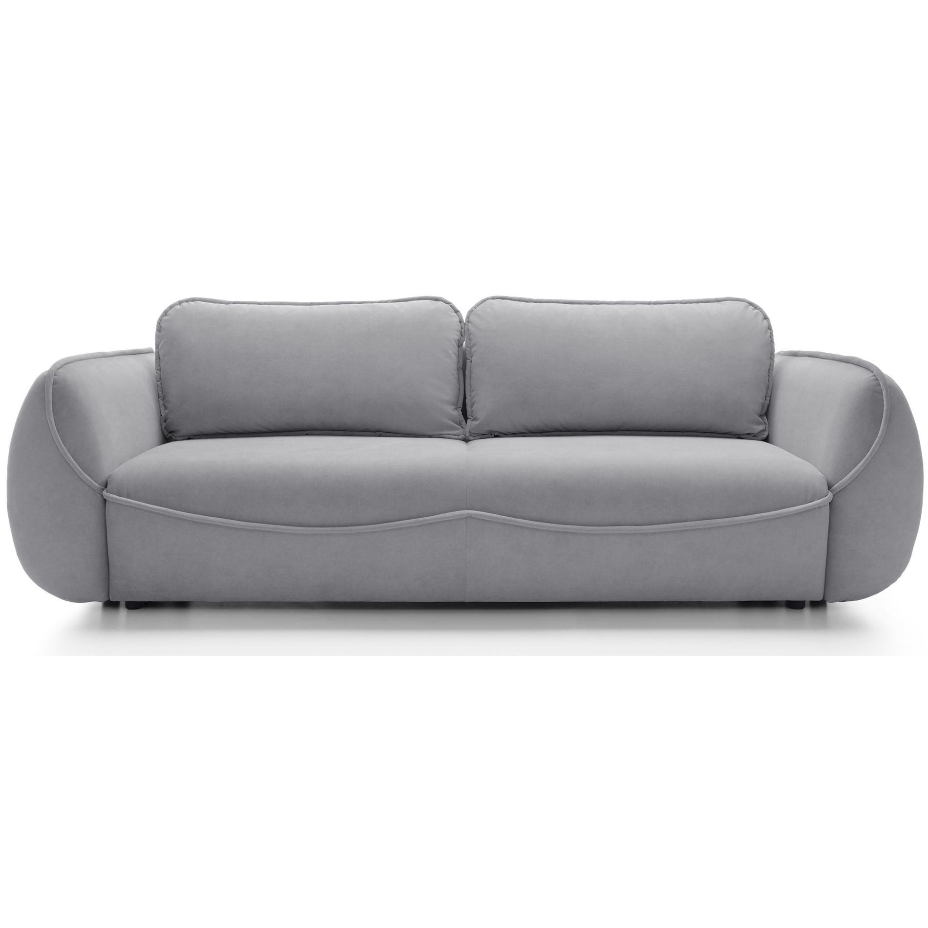 3-SITZER SOFA Cutie Hellgrau Easy-Clean-Velours - Hellgrau/Schwarz, Textil (257/90/114cm) - Selsey