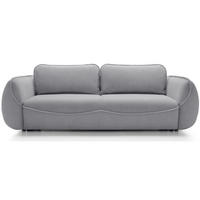 3-SITZER SOFA Cutie Hellgrau Easy-Clean-Velours - Hellgrau/Schwarz, Textil (257/90/114cm) - Selsey
