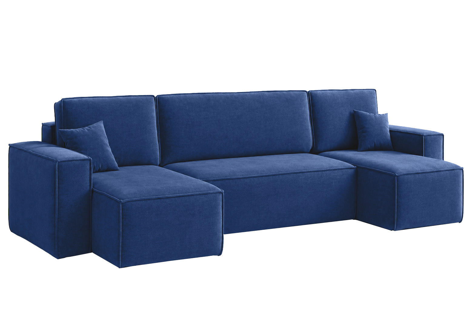 ECKSOFA U-Form Mit Schlaffunktion Und Bettkasten, Veloursstoff Bluvel, Tintenblau, BEST U - Blau, Holz (312/142cm) - Kaiser Möbel