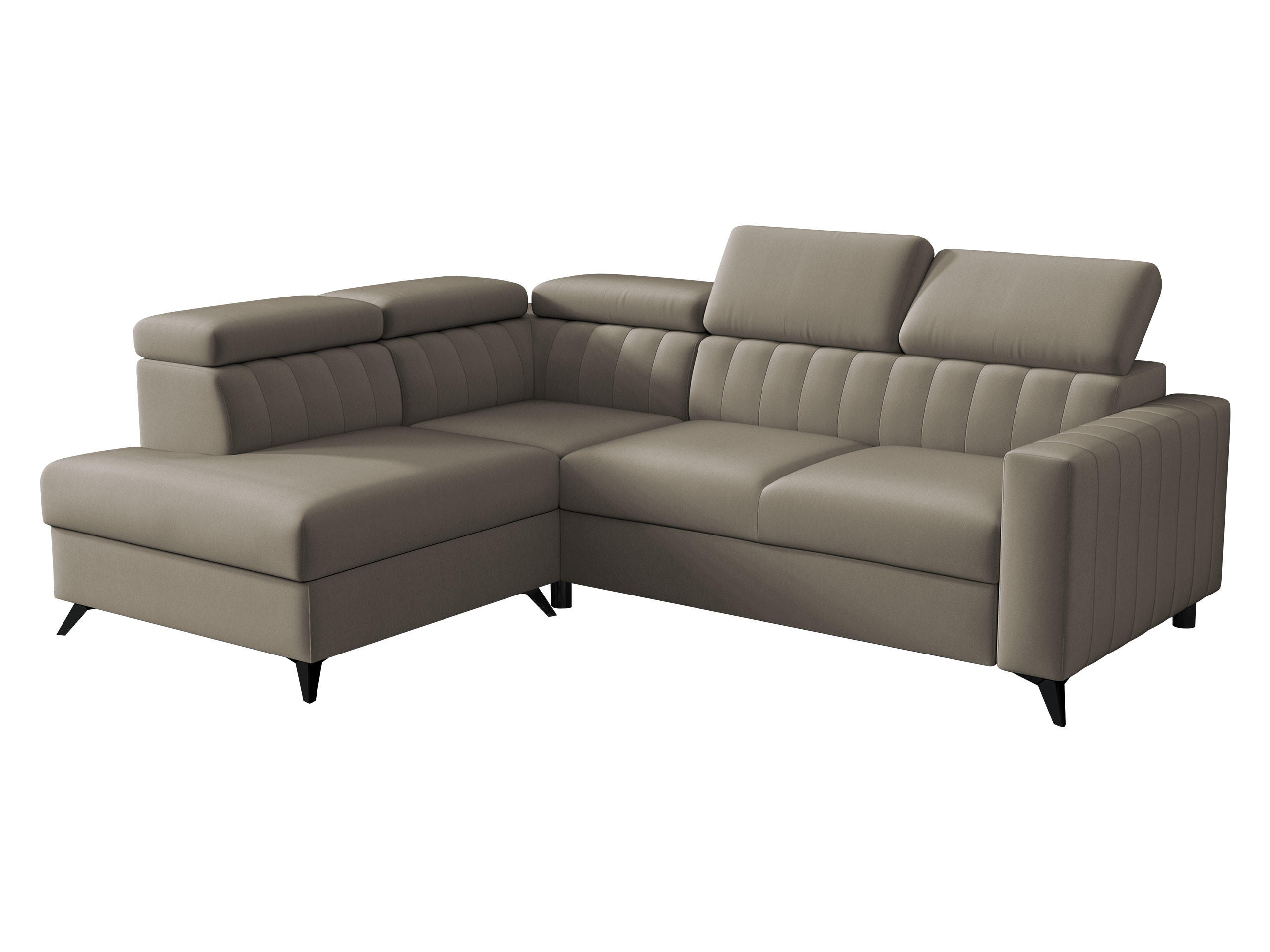 ECKSOFA Milano 2RRLXP, Seite: Links LXP+R+2R - Beige, Holz/Textil (249/195cm) - MIRJAN24