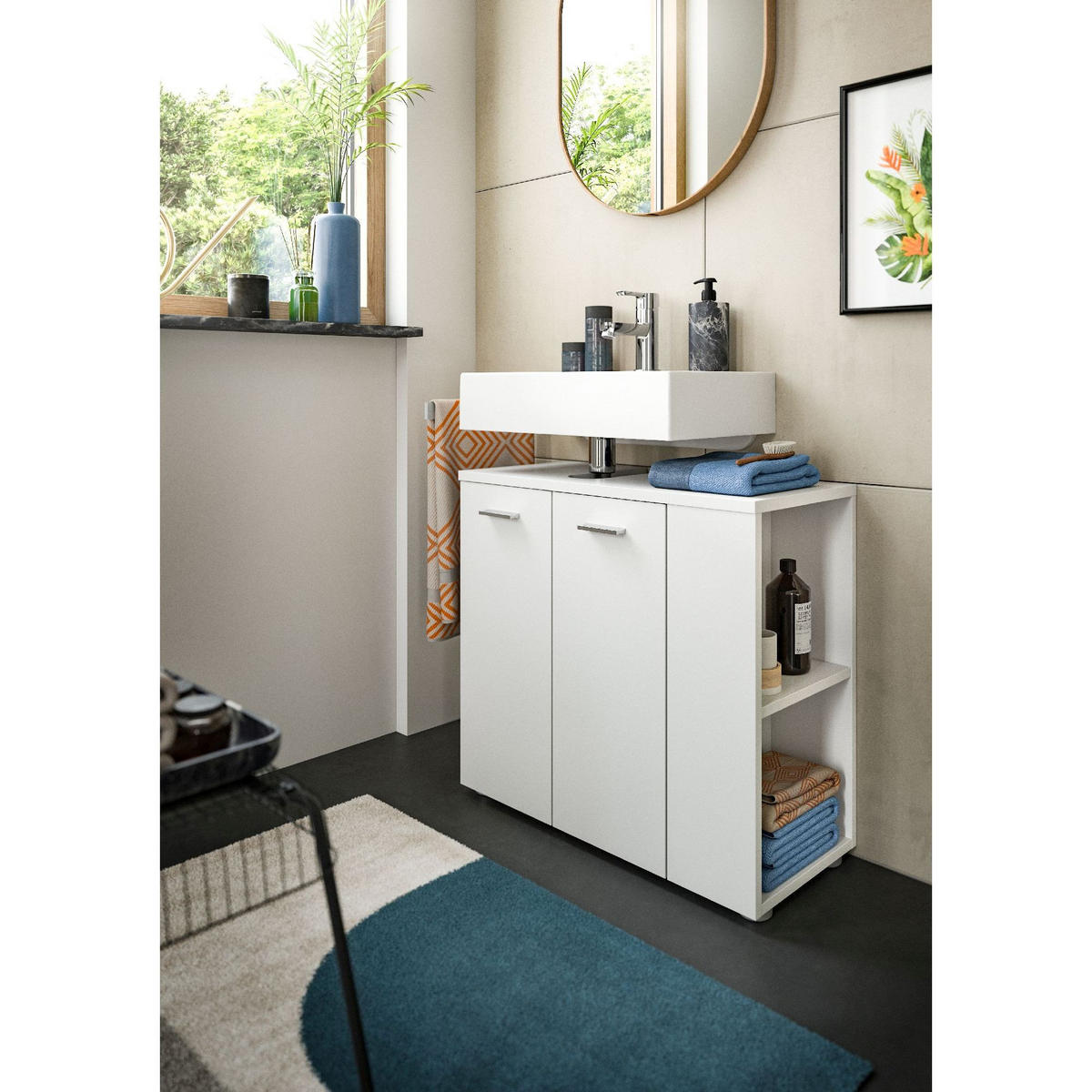WASCHBECKENUNTERSCHRANK Lana 31/65/62 cm - Weiß, Holzwerkstoff (65/62/31cm) - Xonox