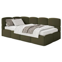 JUGENDBETT Cloudy links Bouclé Olivgrün - Olivgrün, Kunststoff/Textil (90/200cm) - Selsey