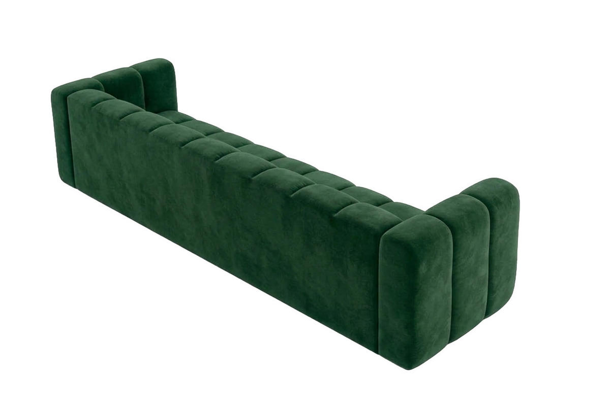POHOVKA 5místná Modulární, Sametová Látka Riviera, Zelená, GRAND - zelená barva, dřevo (314/70/89cm) - Kaiser Möbel