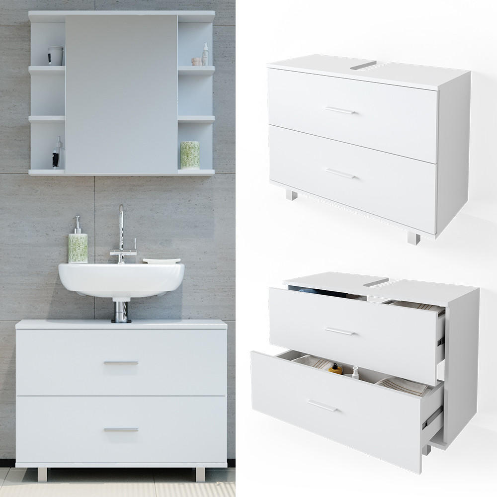 WASCHBECKENUNTERSCHRANK Ilias Weiß 80 x 60.8 cm - Weiß, Holzwerkstoff (80/60.8/33cm) - Vicco