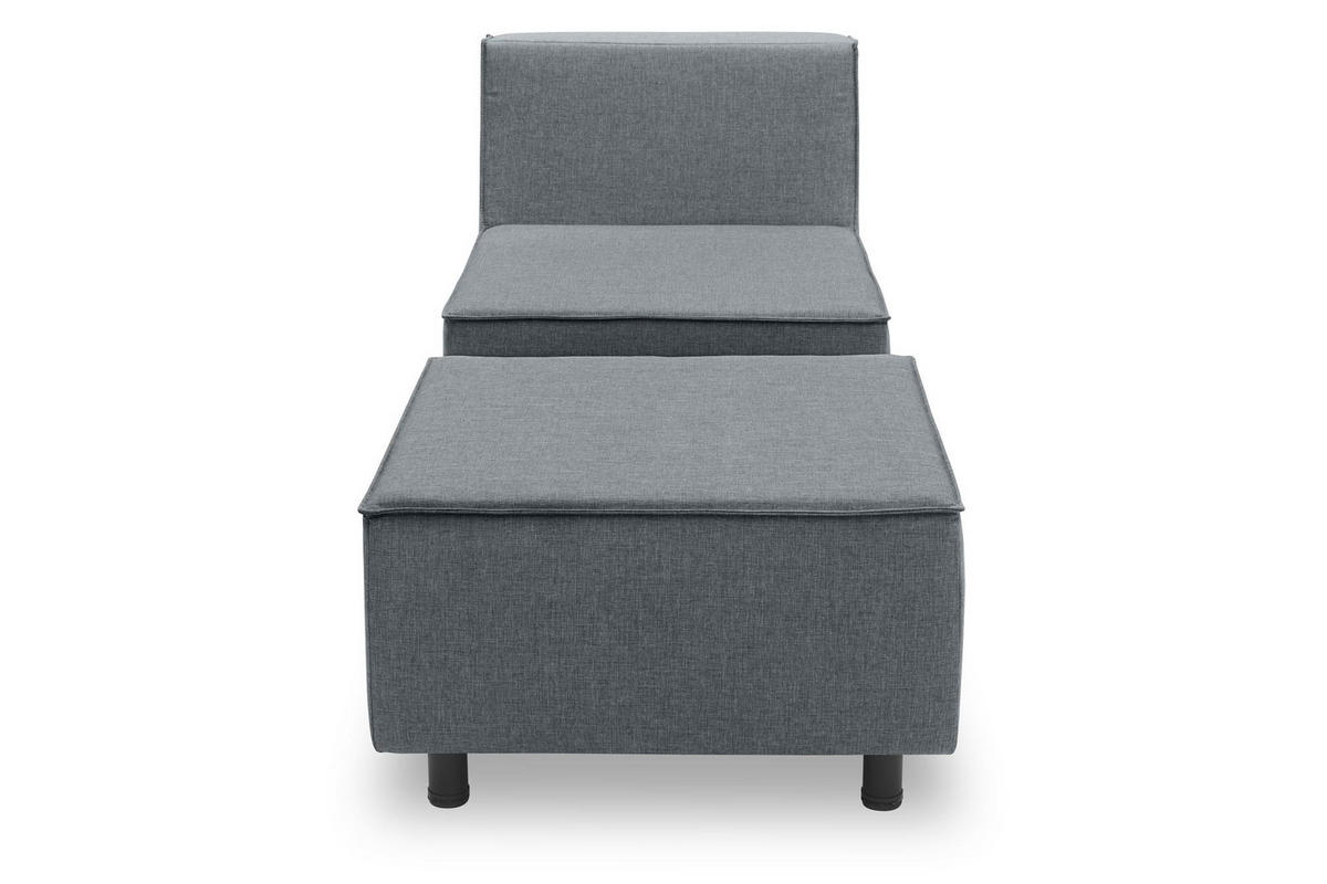 GARTENLOUNGE-SET 1 Brandie 146x77x176 mit Outdoorbezug in dunkelgrau - Grau, Kunststoff (176/77/146cm) - 58aufmkessel