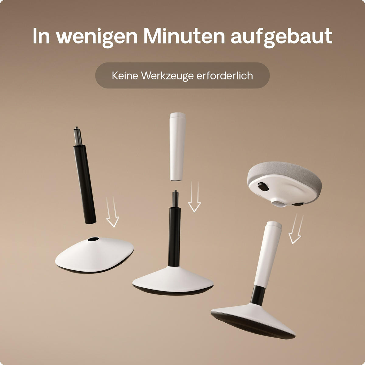 ERGONOMISCHER Balancehocker, Grau - Grau, Kunststoff (37/58/37cm) - Desktronic