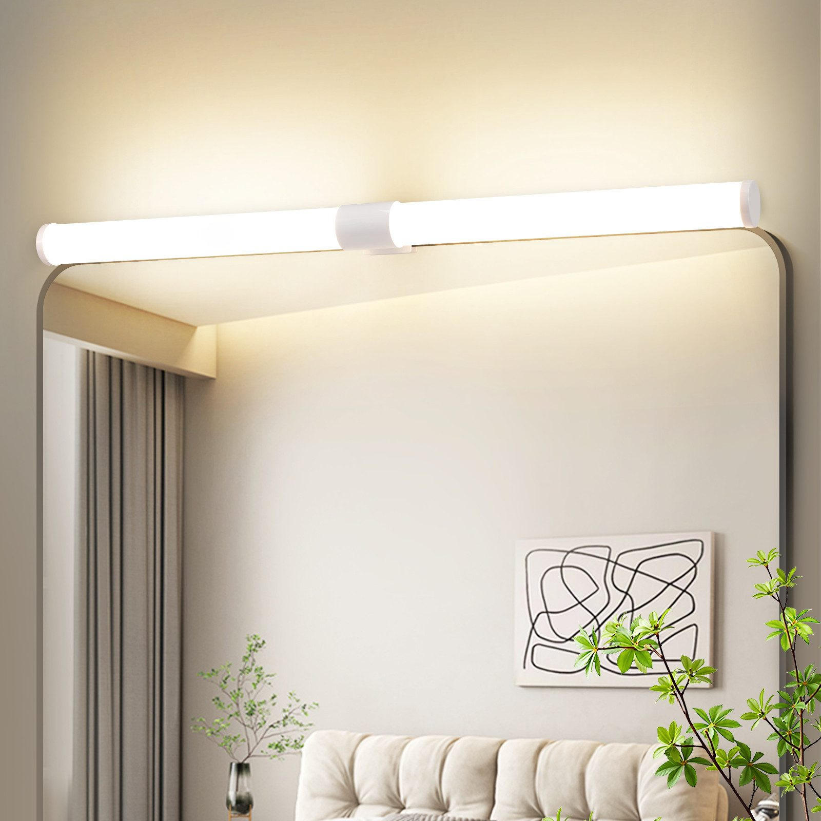 Thumbnail - Nettlife Spiegelleuchte, Weiß, Kunststoff, 5.2x3.2x60 cm, Lampen & Leuchten, Innenbeleuchtung, Tischlampen