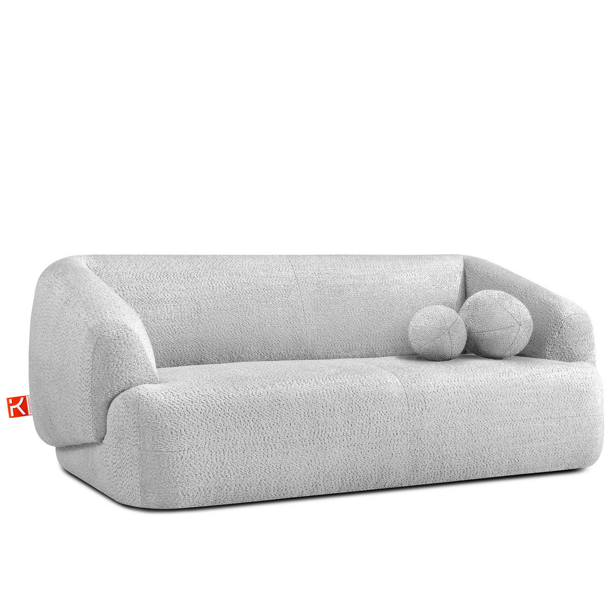 EINZELSOFA VIRA, Grau, Chenille - Schwarz/Grau, Holz/Holzwerkstoff (210/84/100cm) - KONSIMO®