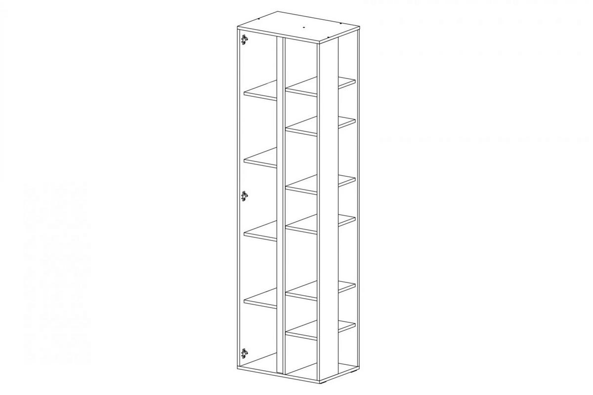 KINDERREGAL LIBU 04 55/40/195 in Sandbeige / Geölte Eiche - Eichefarben/Beige, Holzwerkstoff (55/195/40cm) - Deine Möbel 24