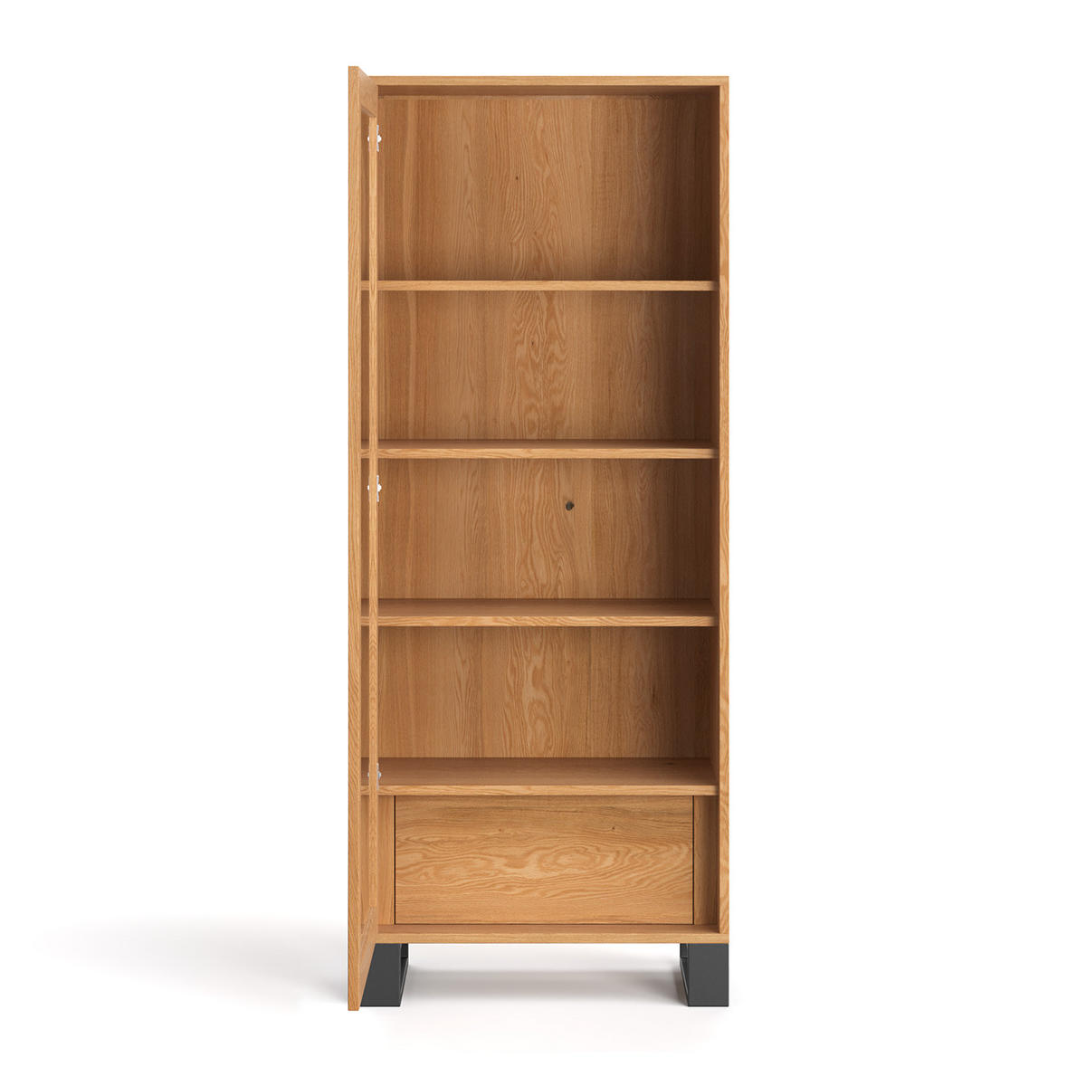 VITRINE Axel aus massivem Eichenholz 80 cm - Eichefarben/Naturfarben, Holz (80/205/45cm) - Danzz