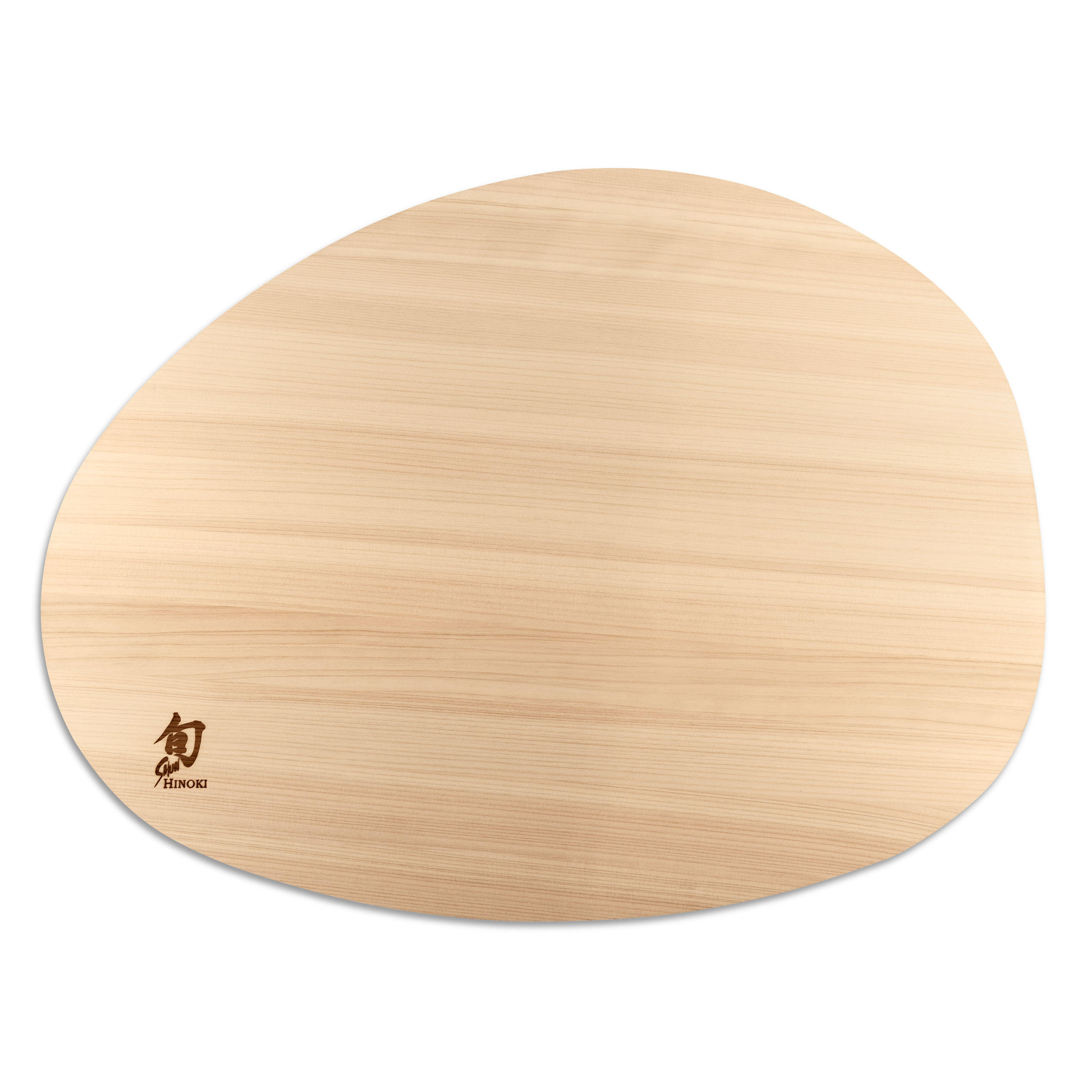 SCHNEIDEBRETT Shun Hinoki oval L, Hinoki-Holz - Braun, Metall (32/41cm) - Kai Messer