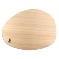 SCHNEIDEBRETT Shun Hinoki oval L, Hinoki-Holz - Braun, Metall (32/41cm) - Kai Messer