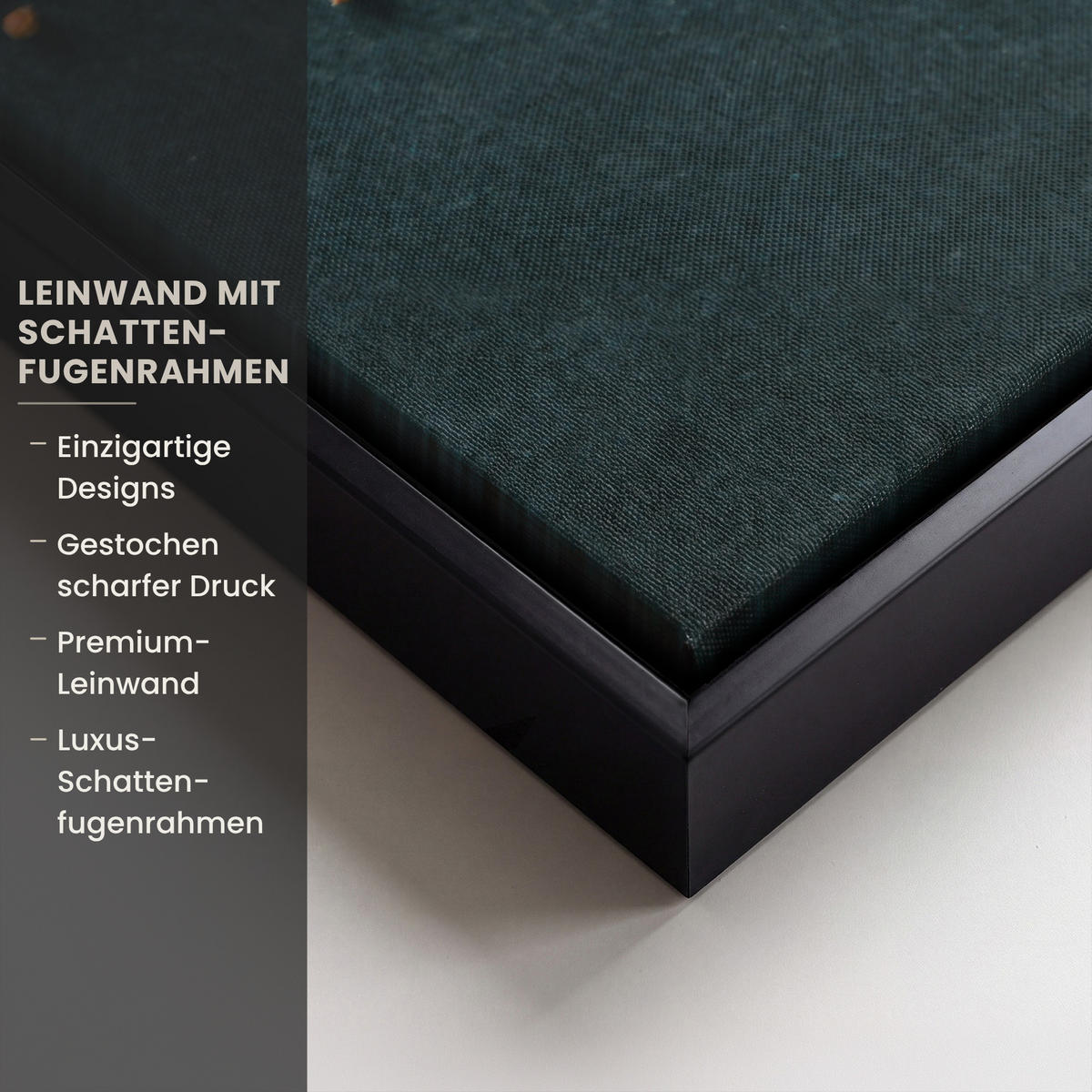 LEINWAND Bilder mit Rahmen - Kräuter - Gewürze - Löffel - 90x90 - Currygelb, Textil (90/90cm) - MuchoWow