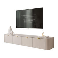 TV-HÄNGESCHRANK CELESTE mit LED-Beleuchtung, Golden Griffe - Kaschmir, Holzwerkstoff (200/33.5/40cm) - Lookway