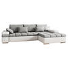 ECKSOFA Bangkok, Seite: Rechts - Silberfarben/Weiß, Holz/Textil (310/175cm) - MIRJAN24