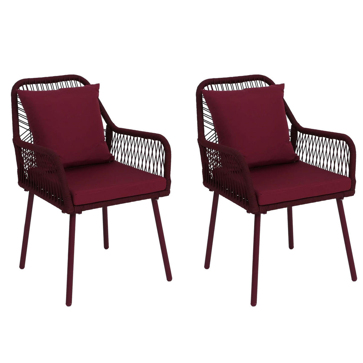 ZÁHRADNÁ STOLIČKA Bordeaux - bordová, textil (54/81/62cm) - MCW