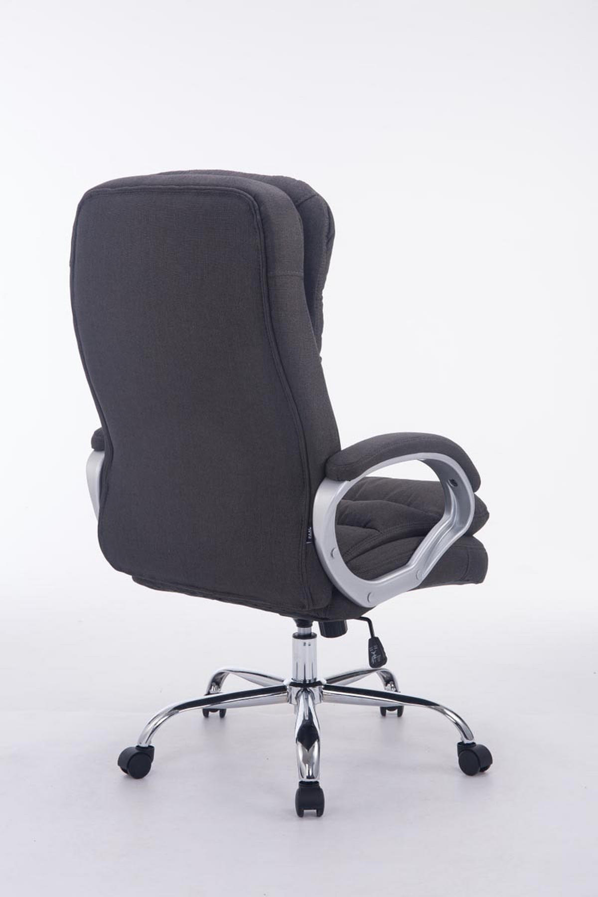 CHEFSESSEL Stoff dunkelgrau - Chromfarben/Dunkelgrau, Textil/Metall (68/116/77cm) - CLP