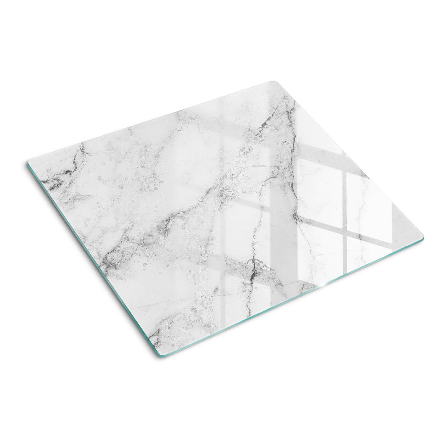 GLASPLATTE 60x52 cm Marmor - Weiß, Glas (60/0.4/52cm) - TULUP