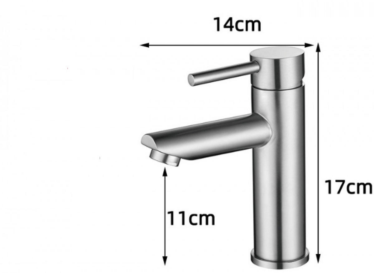 WASCHTISCHARMATUR , Auslaufhöhe 11 cm, Edelstahl - Schwarz, Metall (14/17/14cm) - BELZ