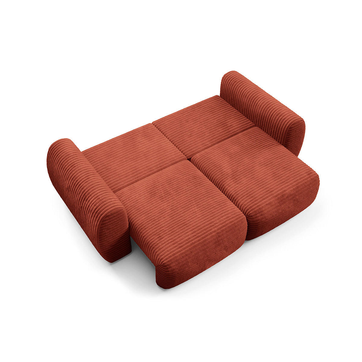 SOFA Camilla 3 Sitzplätze Terracotta - Terracotta, Holz (266/95/121cm) - Petits-meubles