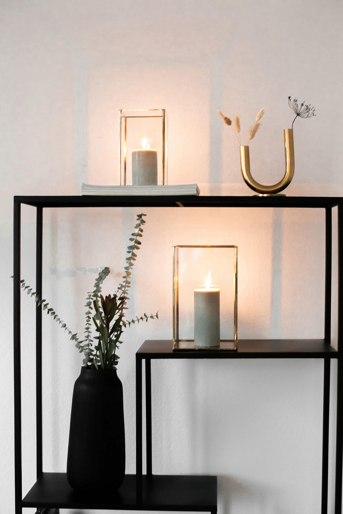 LATERNE Batu 2er Set aus Eisen in Gold - Goldfarben, Metall (16/27/16cm) - LaLe Living