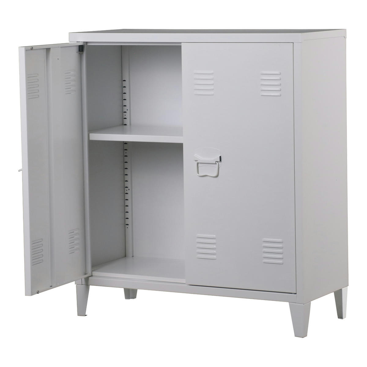 METALLSCHRANK Oripää - Weiß, Metall (80/90/33cm) - [en.casa]