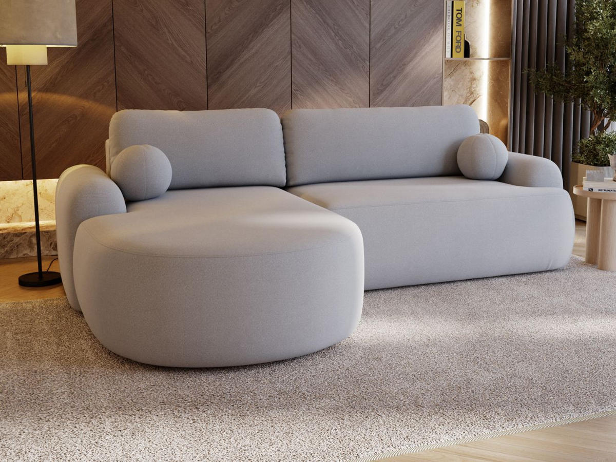 ECKSOFA Aurio Grau Links - Grau, Holz/Textil (177/261cm) - Graingold