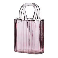 VÁZA Serenite Bag, sklo, transparentní - růžová, sklo (29cm) - Mondex