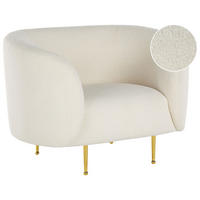 SESSEL Bouclé weiß Loen - Goldfarben/Weiß, Textil (105/79/70cm) - Beliani