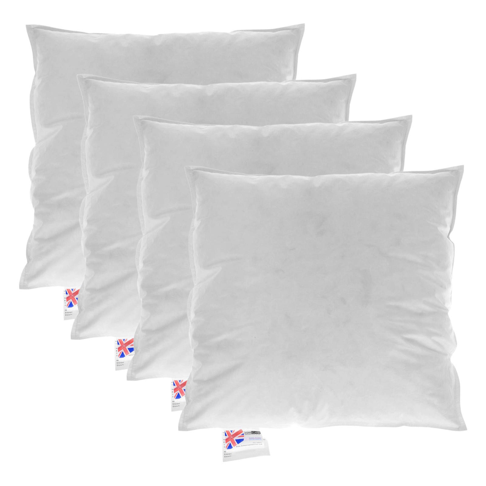 FÜLLKISSEN 4er-Set – 50/50 cm, Gänsefedern & Daunen - Weiß, Textil (50/50cm) - Homescapes