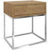 NACHTSCHRANK Kay 45/50/35 eiche Wotan - Chromfarben/Eiche Wotan, Holzwerkstoff/Metall (45/50/35cm) - Beautysofa