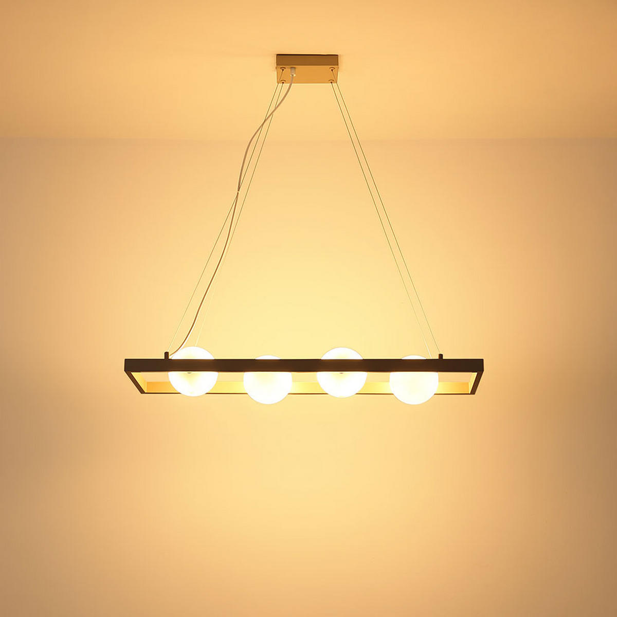 LED PENDELLEUCHTE HÖHENVERSTELLBAR - Bernsteinfarben, Glas (84/24/150cm) - Globo Lighting