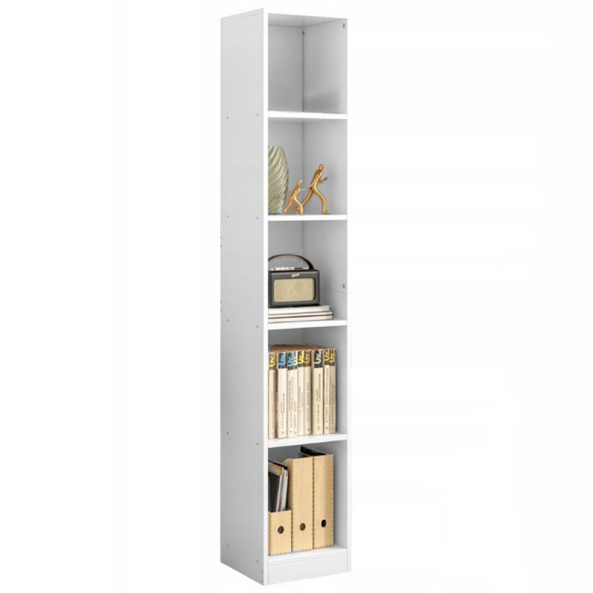 BÜCHERREGAL, weiß 25/30/182 cm - Weiß, Holzwerkstoff (25/182/30cm)