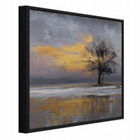 BILDER mit Rahmen Abstraktion Baum Golden 50x50 cm - Multicolor, Metall (50/50cm) - Wallarena