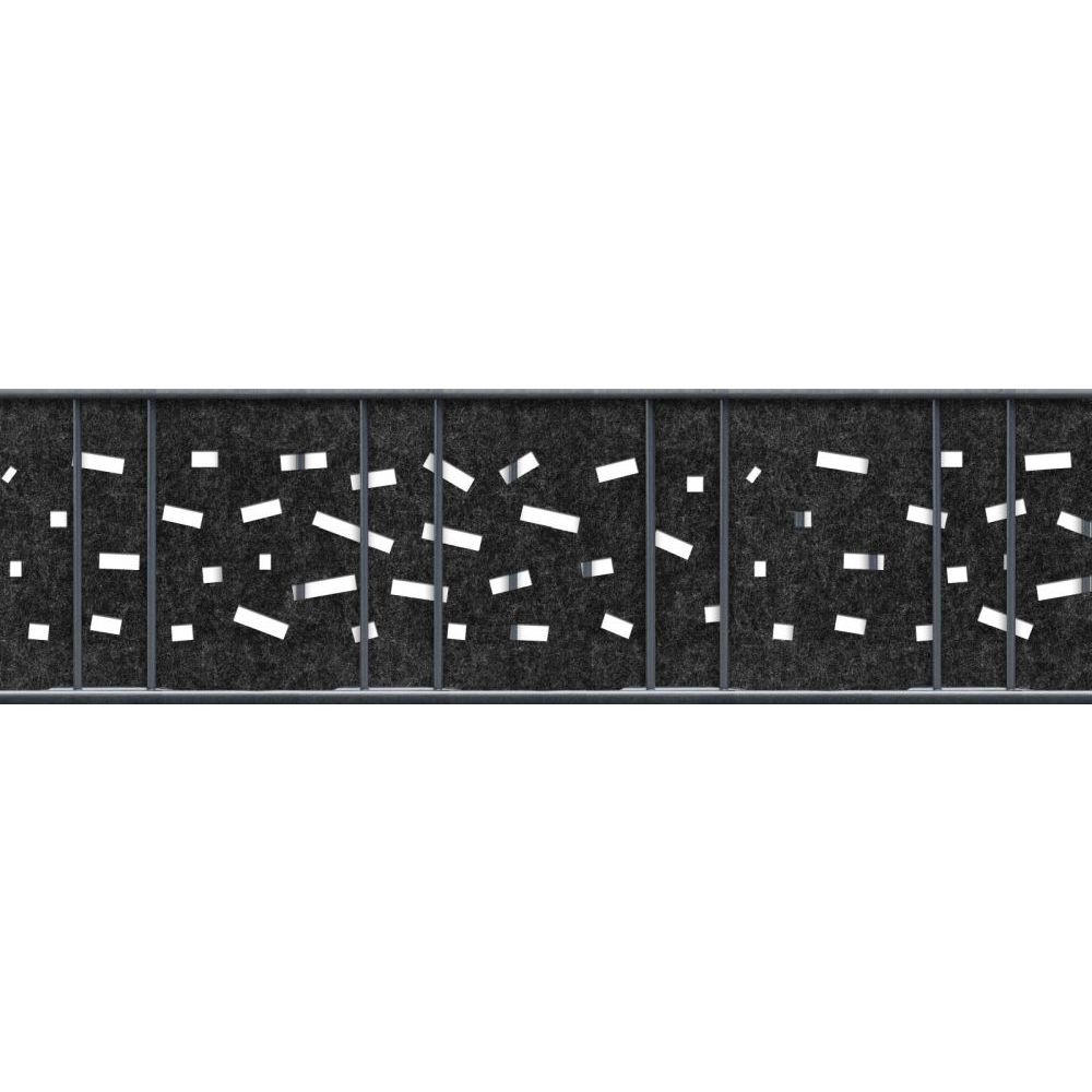 SICHTSCHUTZSTREIFEN Design Vlies Criss Cross für Doppelstabmatten Schwarzgrau 2,6m - Schwarz, Kunststoff (260/19cm) - ZAUN|ZU