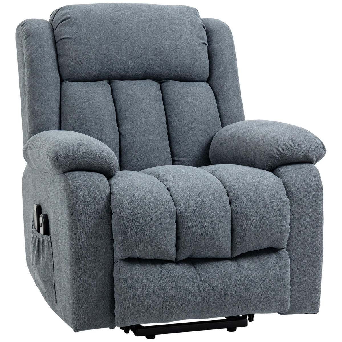 RELAXSESSEL,ELEKTRISCH 135° Leinenoptik Fußstütze,grau - Grau, Textil (91/103/93cm) - Vallsero
