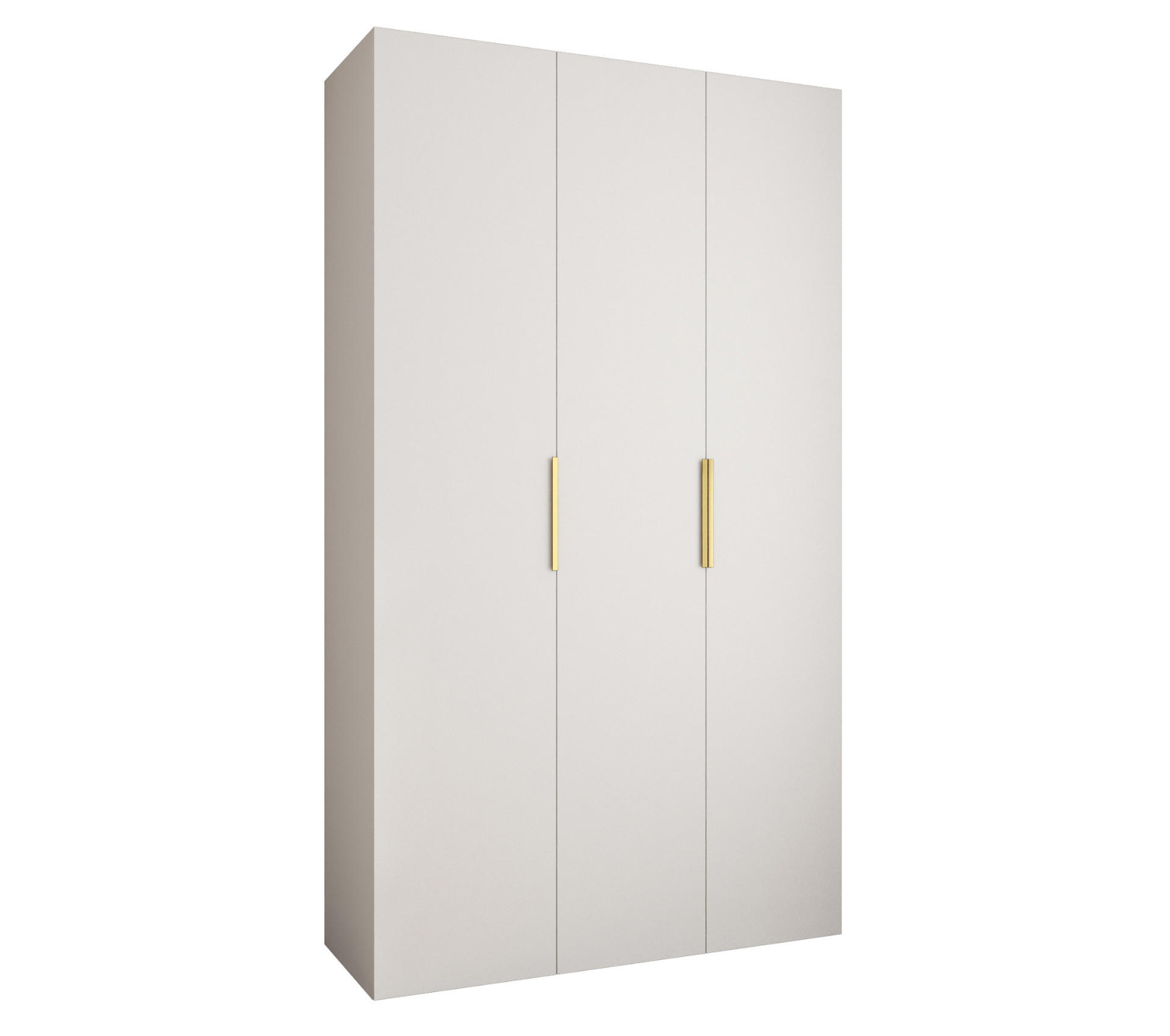 DREHTÜRENSCHRANK 245,5/140/50 3-türig - Goldfarben/Weiß, Holz/Metall (140/245.5/50cm) - Abiks Möbel