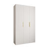 DREHTÜRENSCHRANK 245,5/140/50 3-türig - Goldfarben/Weiß, Holz/Metall (140/245.5/50cm) - Abiks Möbel