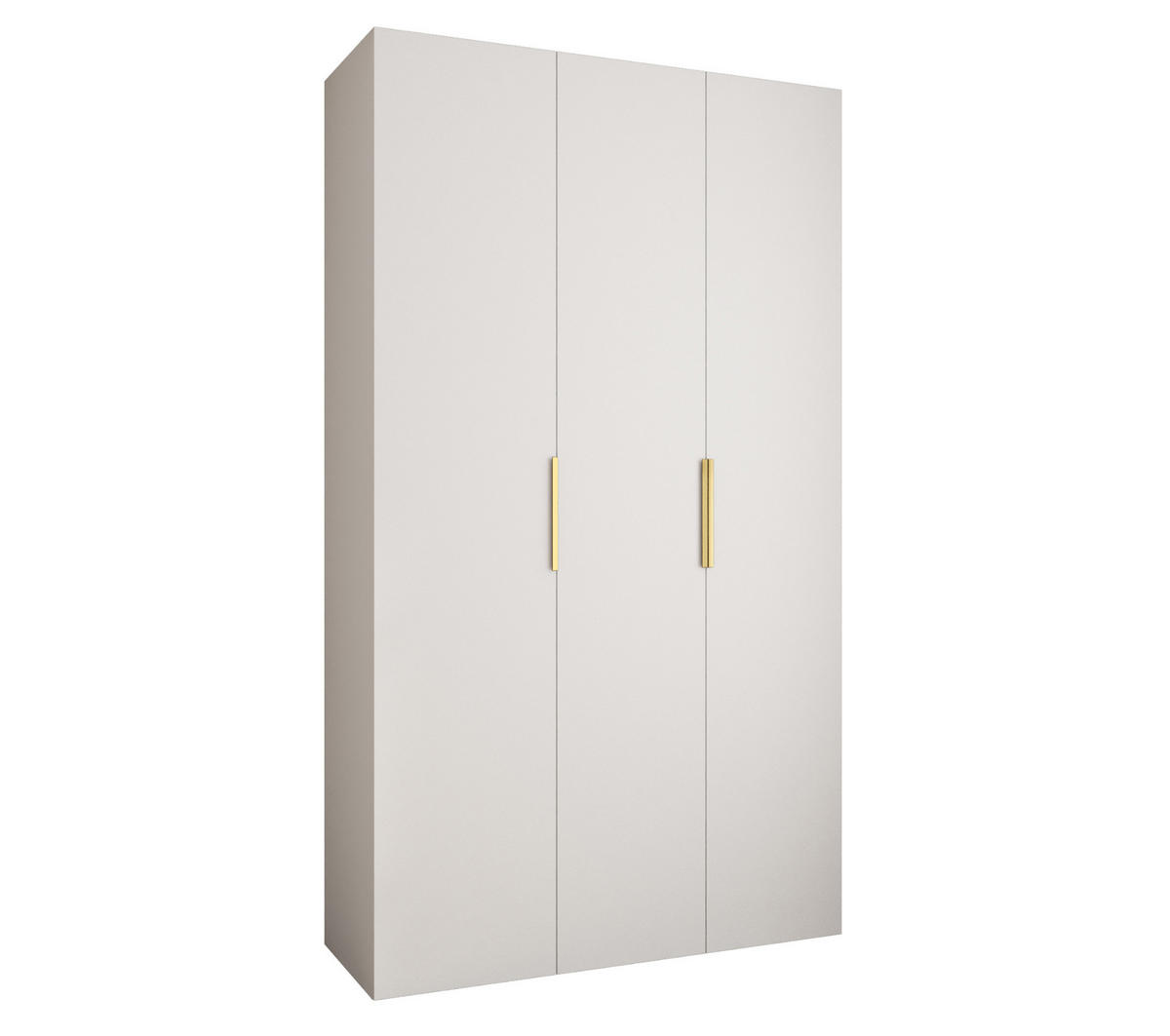 DREHTÜRENSCHRANK 245,5/140/50 3-türig - Goldfarben/Weiß, Holz/Metall (140/245.5/50cm) - Abiks Möbel