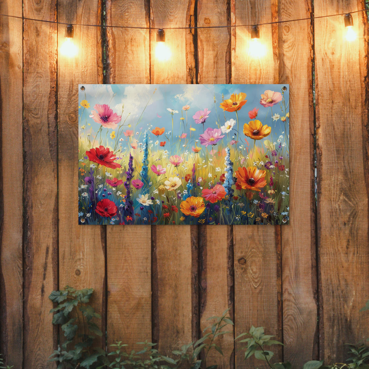 ZAHRADNÍ PLAKÁT Květiny - Příroda - Botanické - Umění 90x60 cm - světle modrá, plast (90/60/0.2cm) - OnlyWow