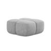 POUF Chenille Stoff Grau - Hellgrau/Schwarz, Holzwerkstoff/Kunststoff (90/39/90cm) - Makamii