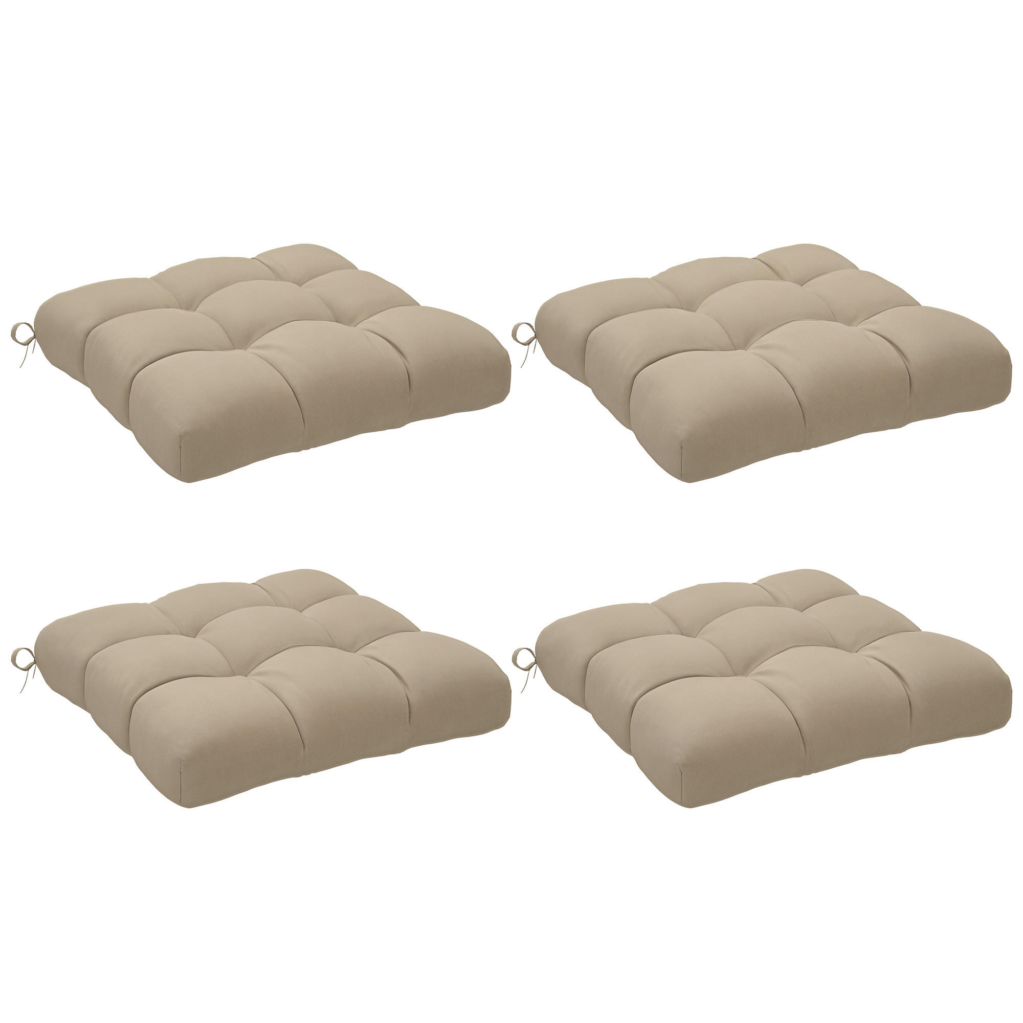 SESSELAUFLAGEN Khaki 4 Stück - Beige, Kunststoff (48/10/48cm) - GiPP