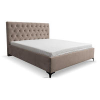POLSTERBETT CHESTERFIELD mit Bettkasten Velour Stoff 180 x 200 cm - Braun, Holzwerkstoff (180/200cm) - VENASI MÖBEL