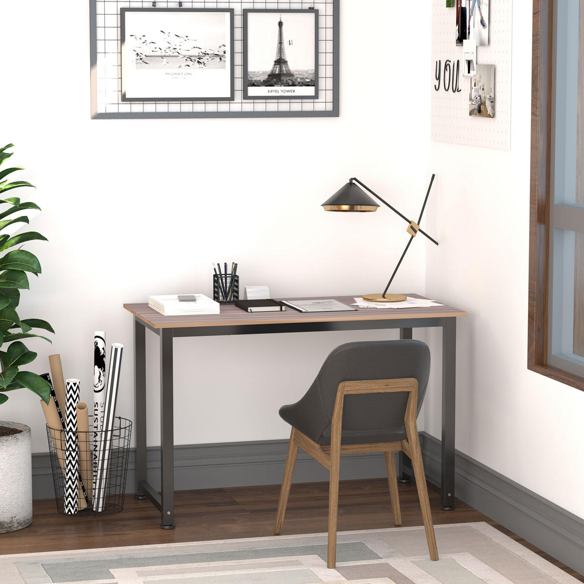 BÜROTISCH Eiche 1 Stück - Eichefarben, Holzwerkstoff (155.5/48/76cm) - GiPP