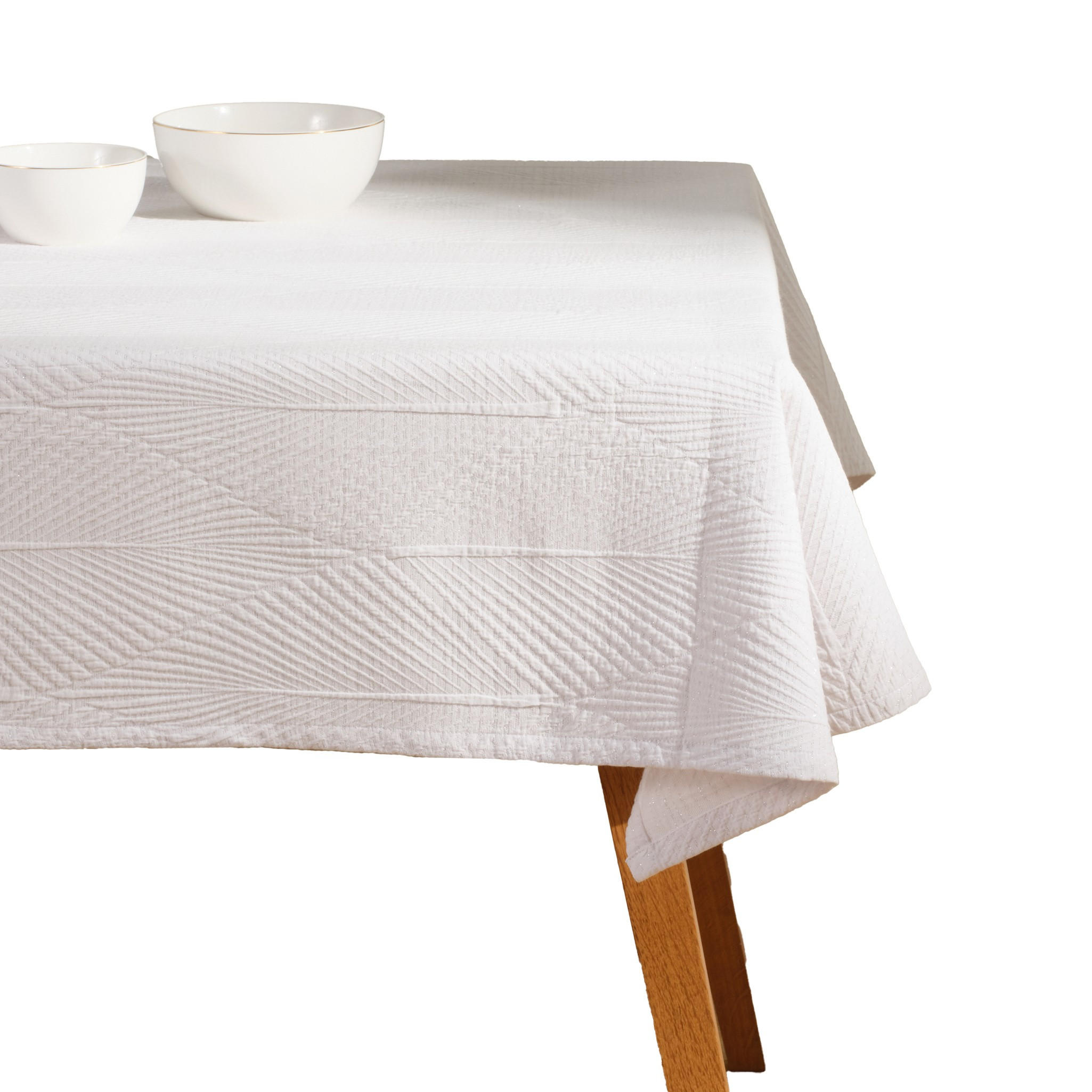 TISCHDECKE Mileja - Weiß, Textil (180/130/1cm) - home&you