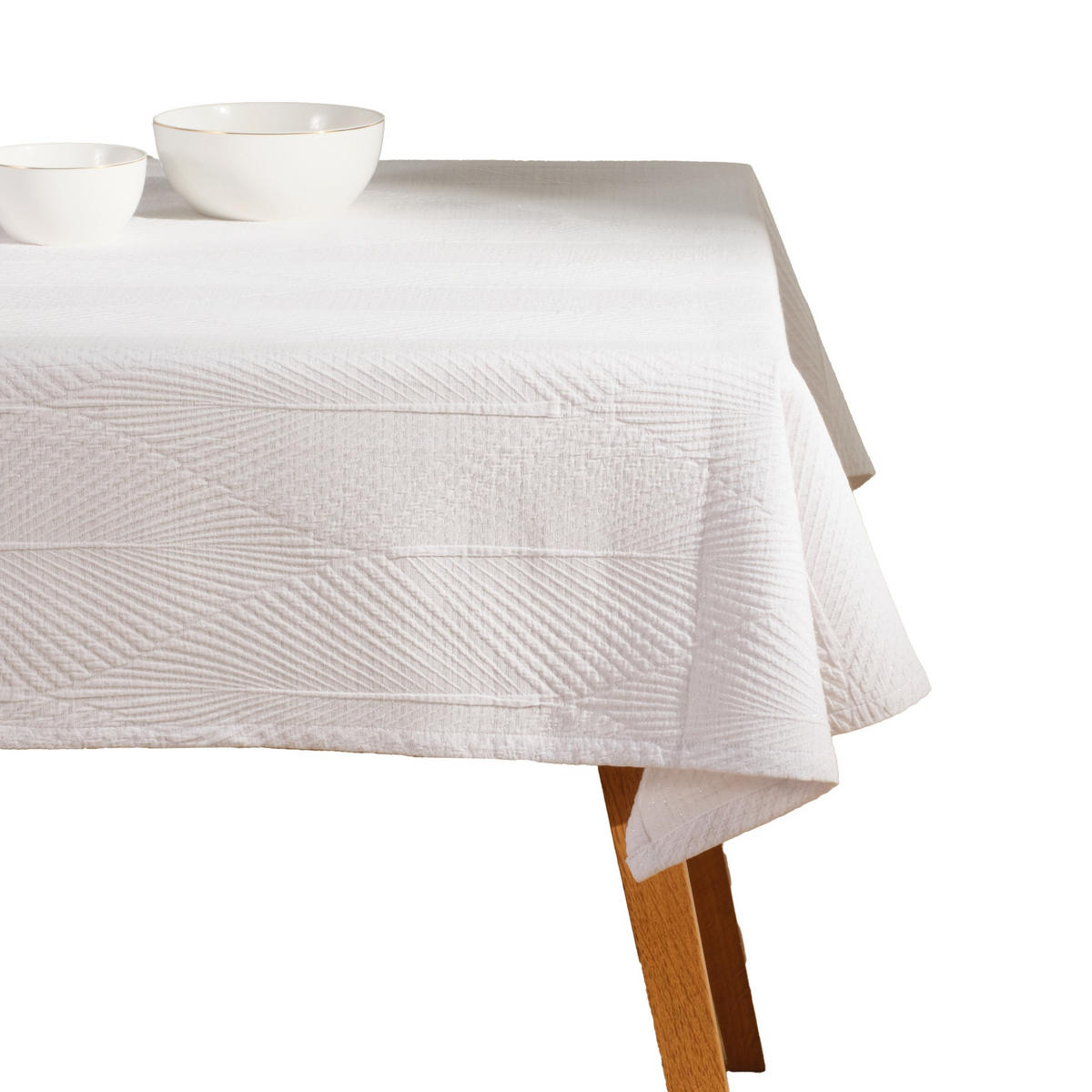 TISCHDECKE Mileja - Weiß, Textil (180/130/1cm) - home&you